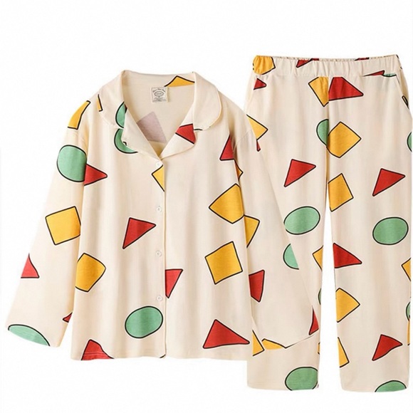 Geometric Pattern Pajama Set - Picture 2 of 3